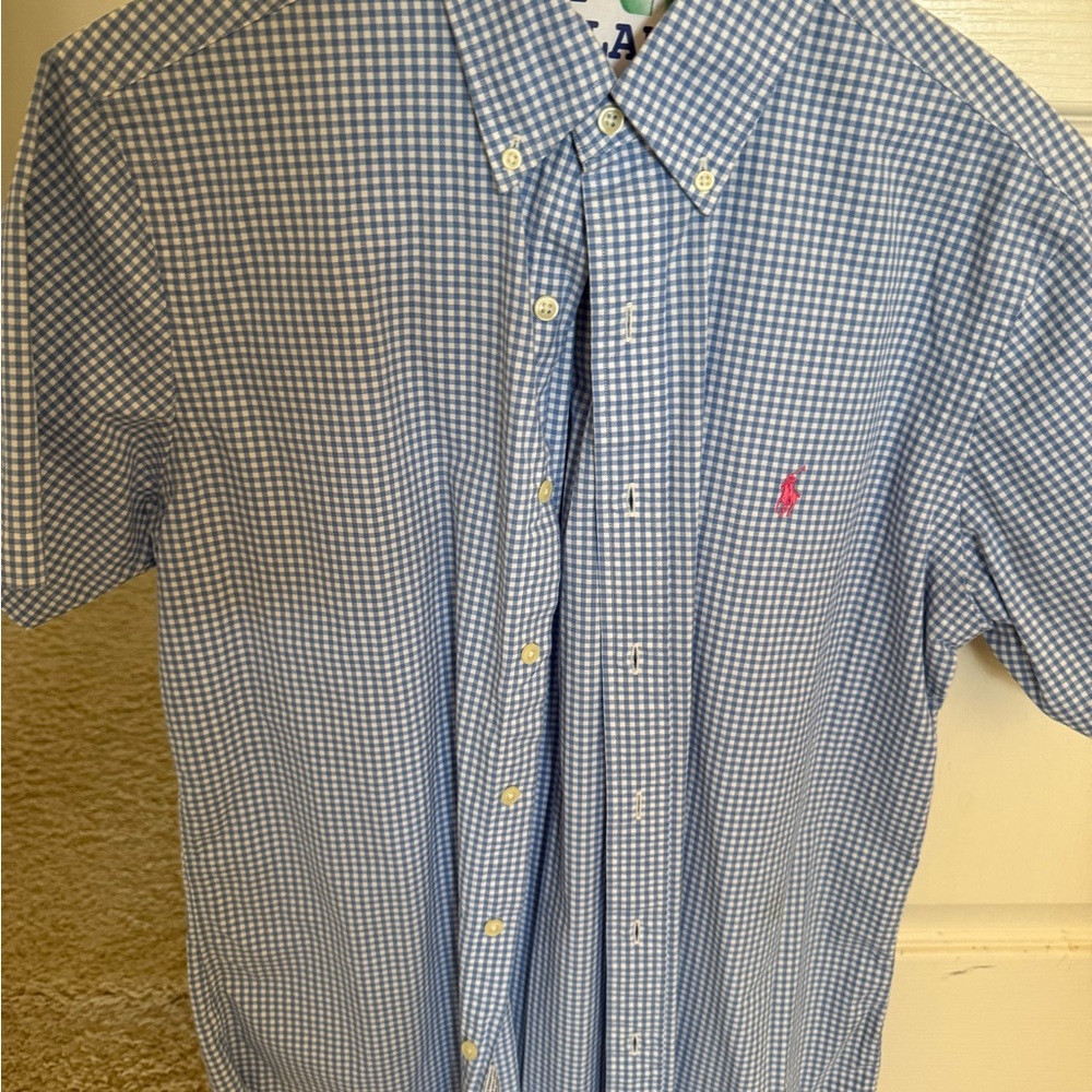 Ralph Lauren run short sleeve men's dress shirt size small great condition!